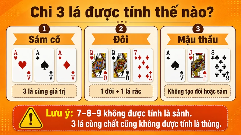 Cách tính sám cô đôi và mậu thầu ở chi ba lá Mậu Binh