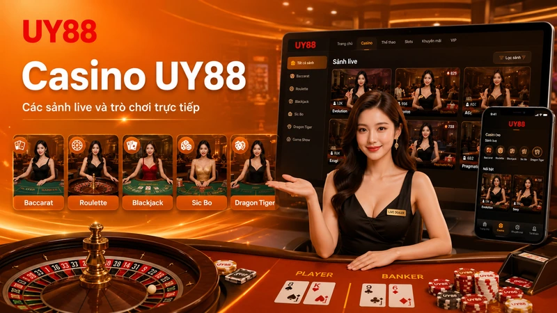 Casino UY88 với các sảnh live và trò chơi trực tiếp