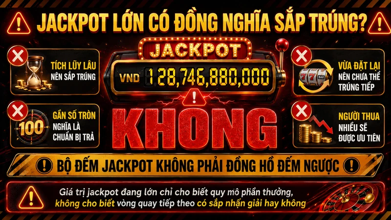 Jackpot tích lũy càng lớn không có nghĩa vòng quay sắp trúng