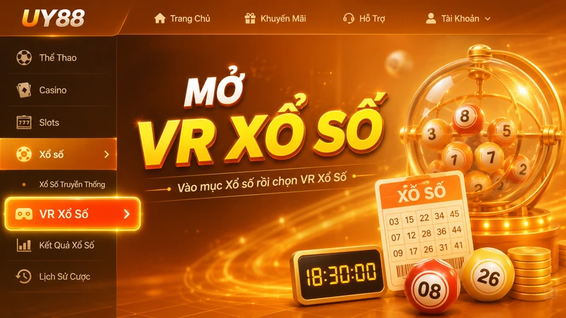 Danh mục Xổ số UY88 đang hiển thị mục VR Xổ Số