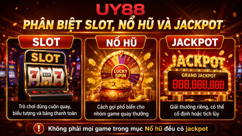 Phân biệt Slot Nổ hũ và Jackpot tại UY88