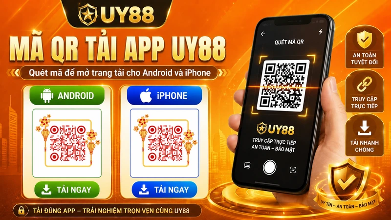 Mã QR tải app UY88 cho Android và iPhone