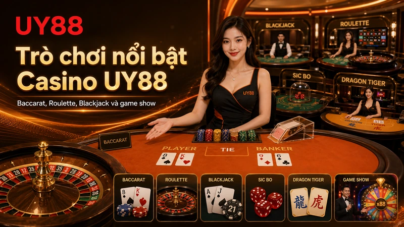 Các trò chơi nổi bật trong Casino UY88